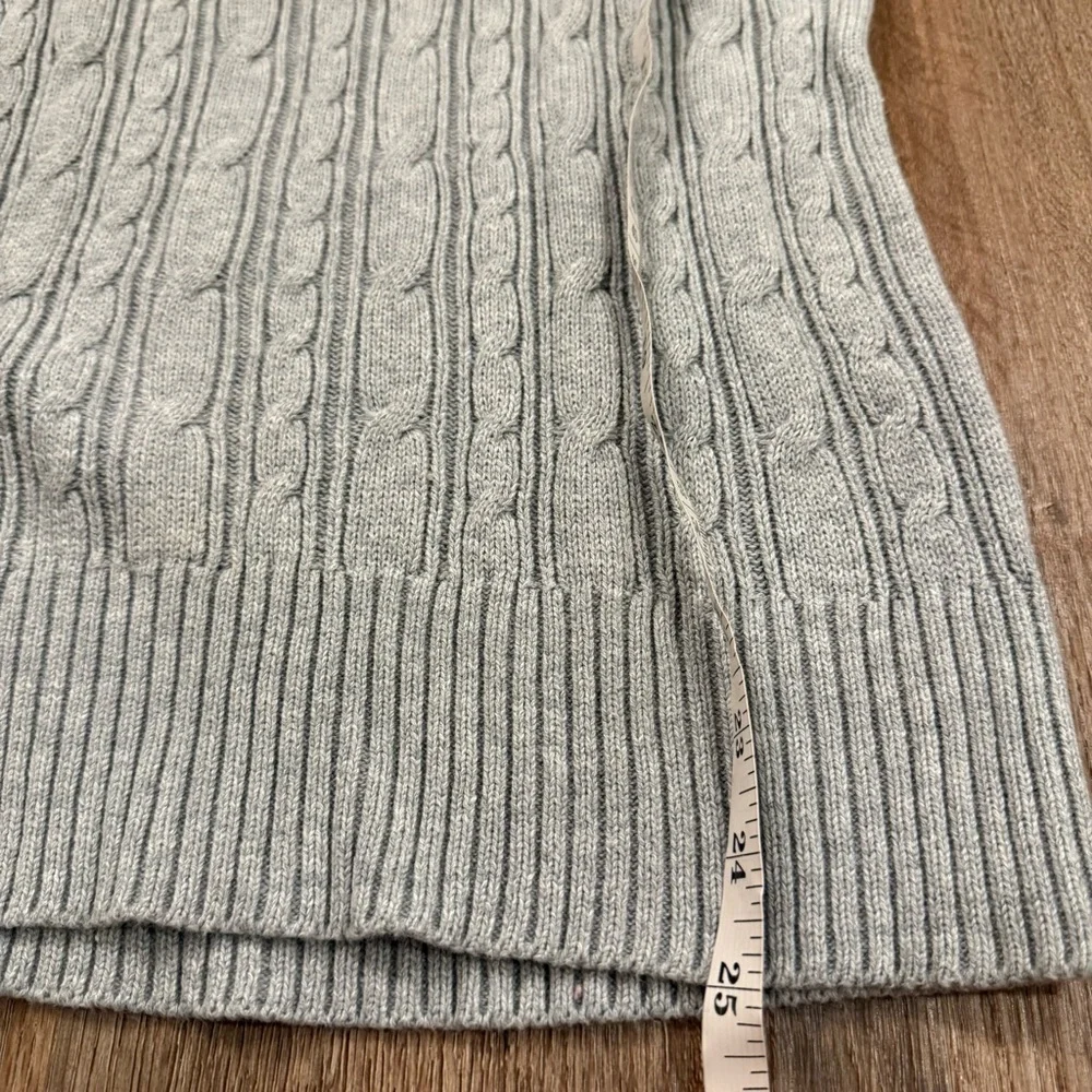 Vintage Faded Glory Cable Knit Sweater Women’s M Grey Y2K Preppy Organic Cotton